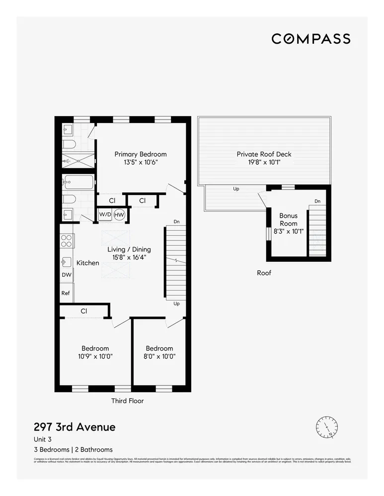 $6,500 | 297 3rd Avenue, Unit PH | Gowanus