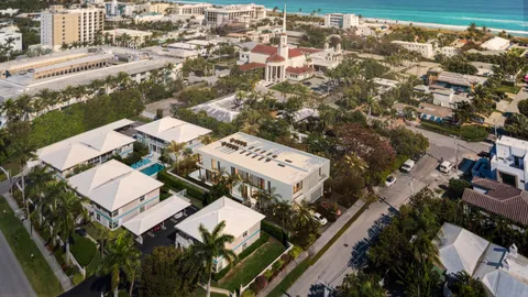an aerial view of multiple house