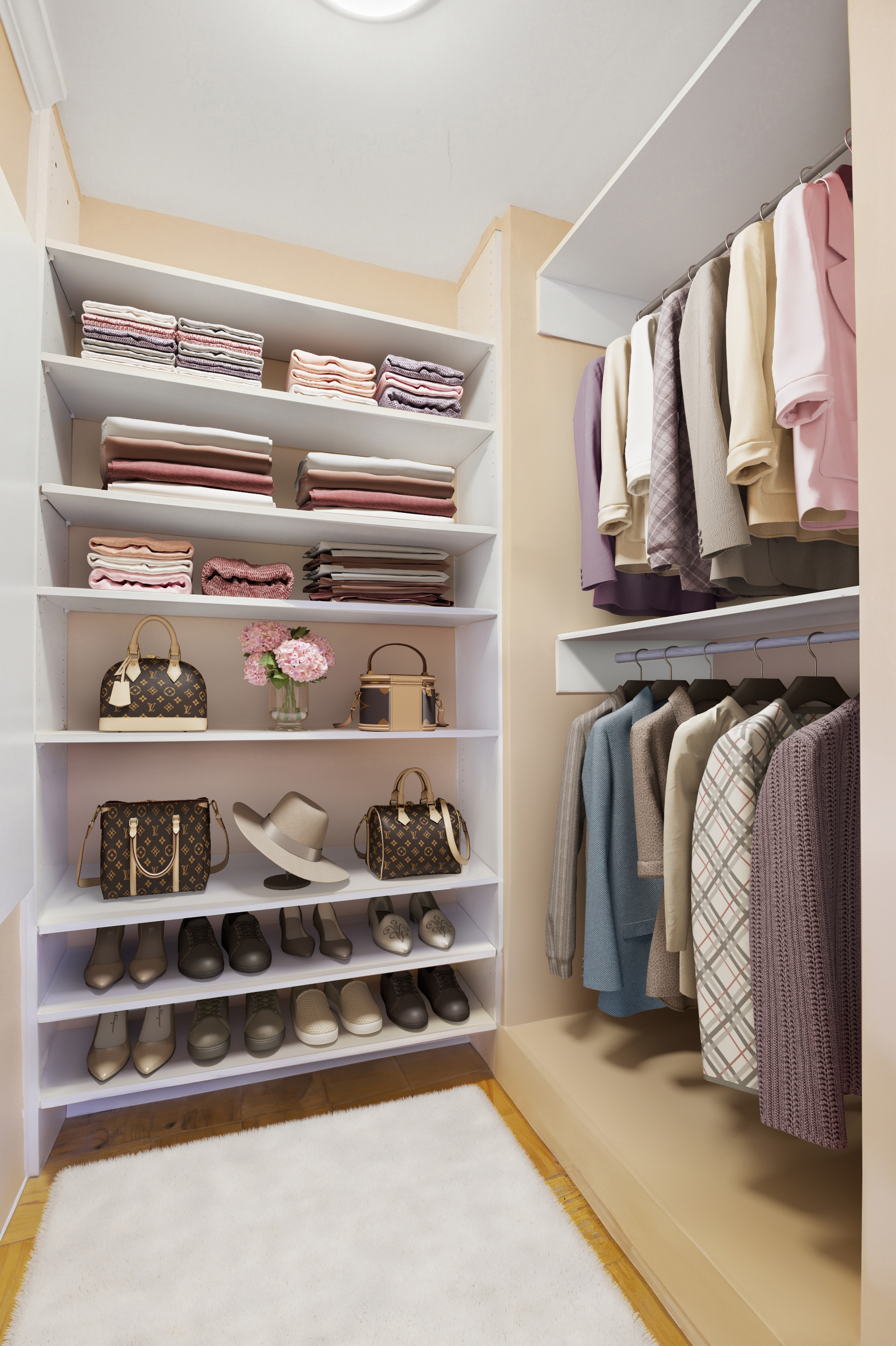 345 East 81st Street, Unit 8G Manhattan, NY 10028 - Photo 6 of 17 a view of walk in closet with clothes and shoes