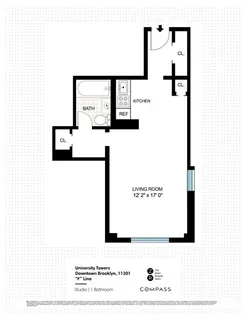 $399,000 | 175 Willoughby Street, Unit 6F | Downtown Brooklyn