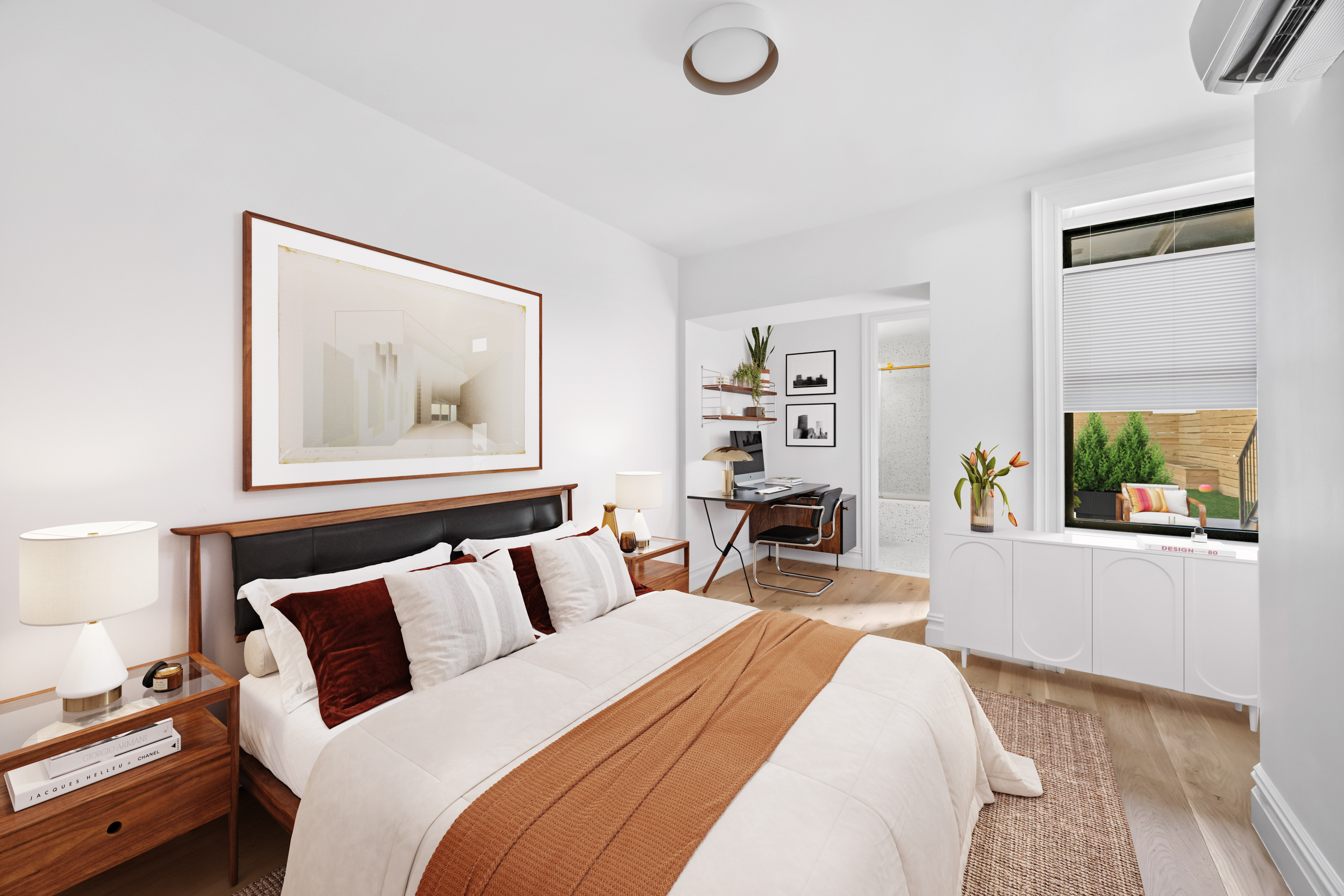 544 Madison Street, Unit A Brooklyn, NY 11221 - Photo 9 of 17 a bedroom with a bed and wooden floor