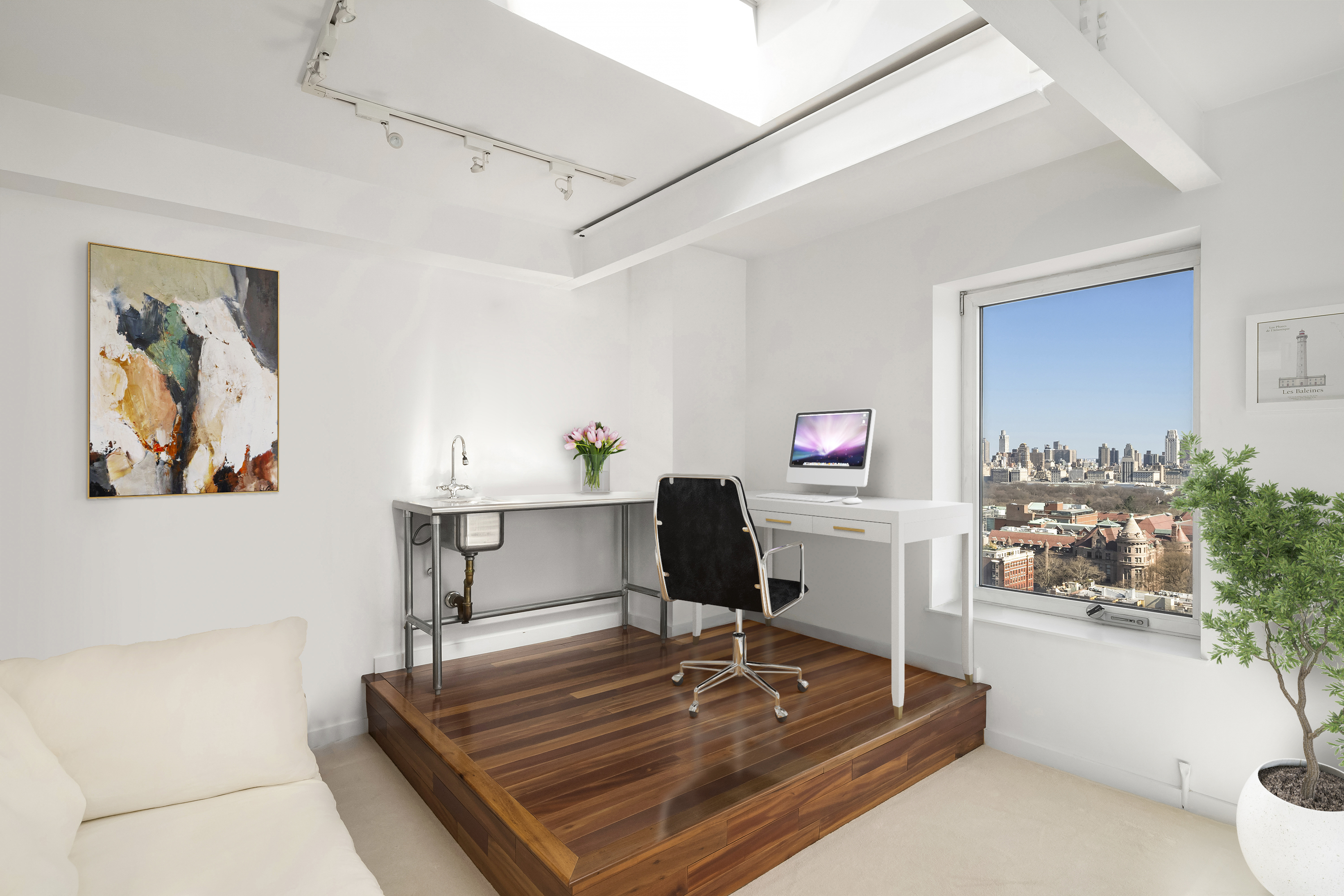 2166 Broadway, Unit PH Manhattan, NY 10024 - Photo 11 of 37 a living room with furniture and a flat screen tv