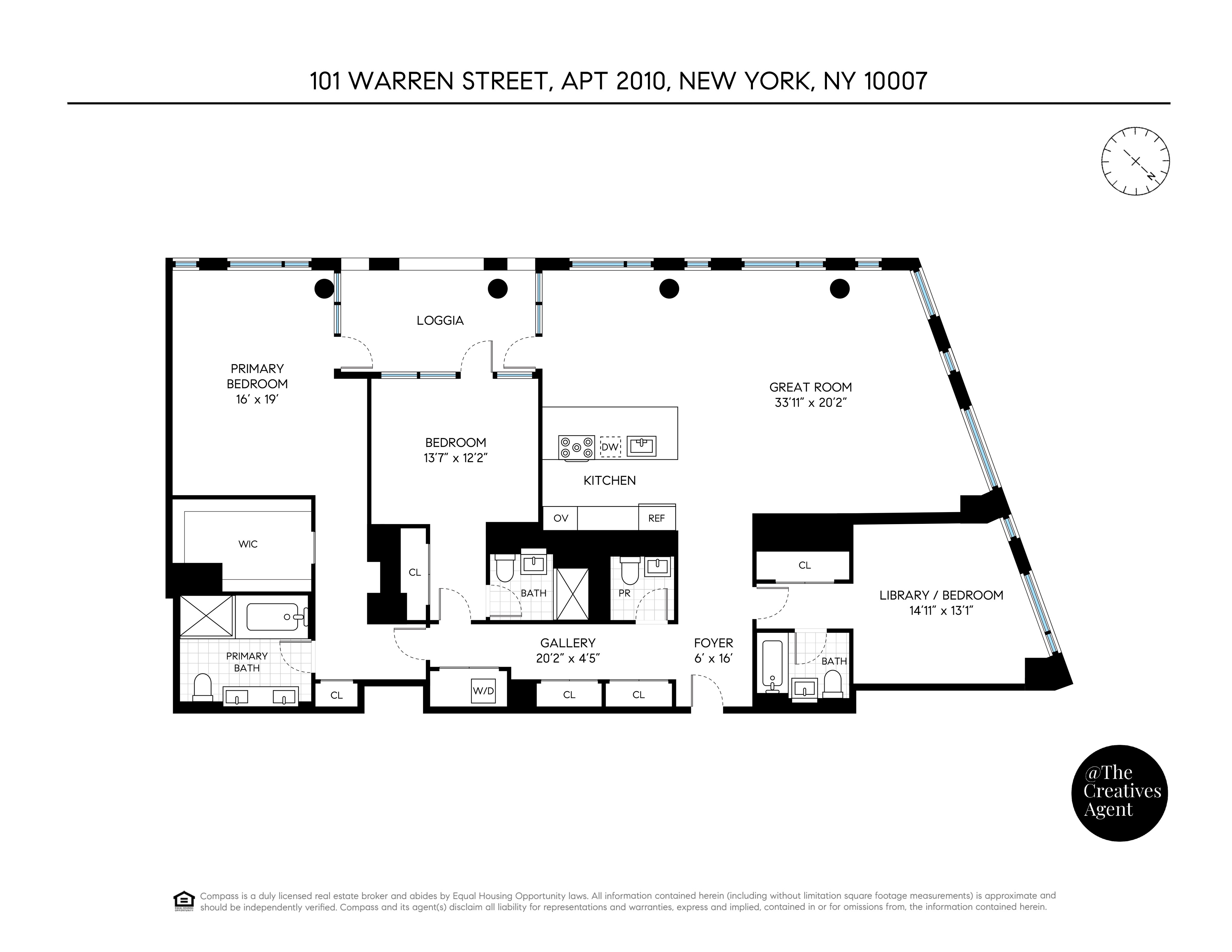 101 Warren Street, Unit 2010 Manhattan, NY 10007 - Photo 18 of 18 a picture of a floor plan