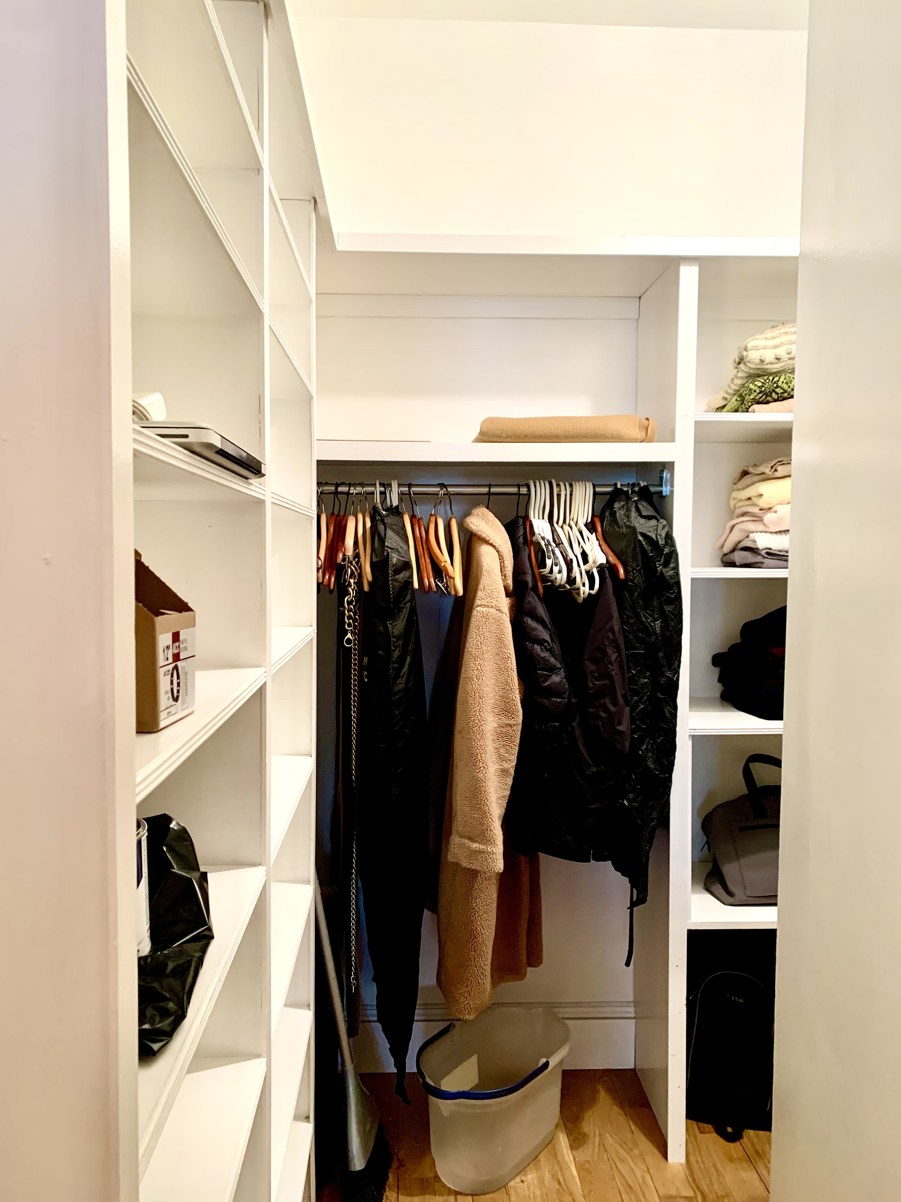 200 Rector Place, Unit 2C Manhattan, NY 10280 - Photo 11 of 19 a view of walk in closet with clothes and shoes