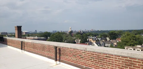 a view of a terrace with a bench