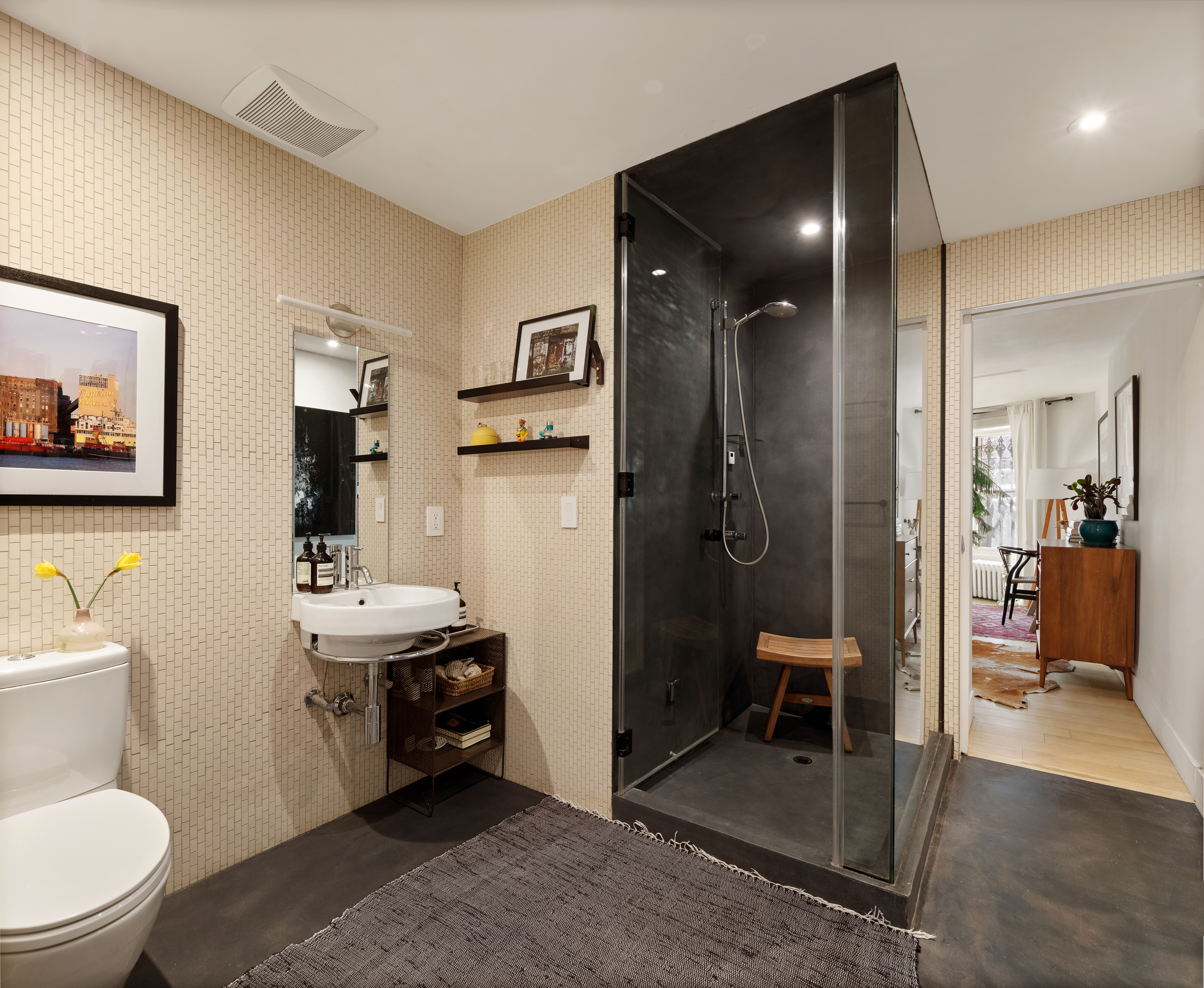 171 Garfield Place Brooklyn, NY 11215 - Photo 10 of 19 a bathroom with a toilet a sink and mirror