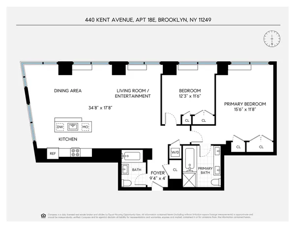 $1,499,000 | 440 Kent Avenue, Unit 18E | Williamsburg
