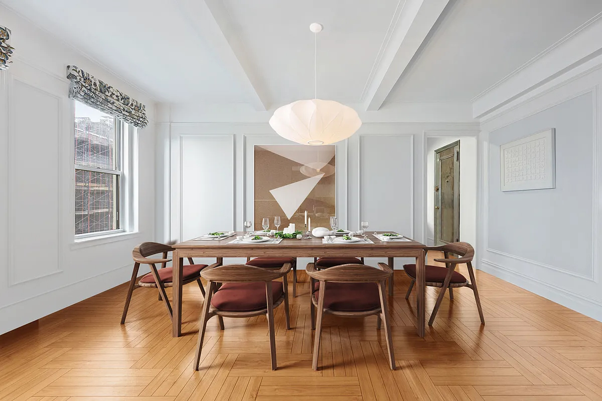 415 Central Park West, Unit 6A Manhattan, NY 10025 - Photo 9 of 25 a view of a a dining room with furniture window and wooden floor