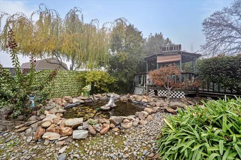 a front view of a house with entertaining space