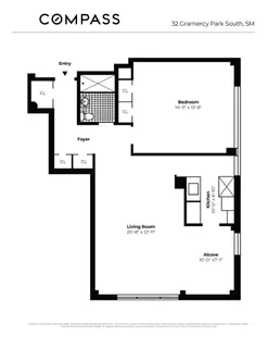 $1,195,000 | 32 Gramercy Park South, Unit 5M | Gramercy