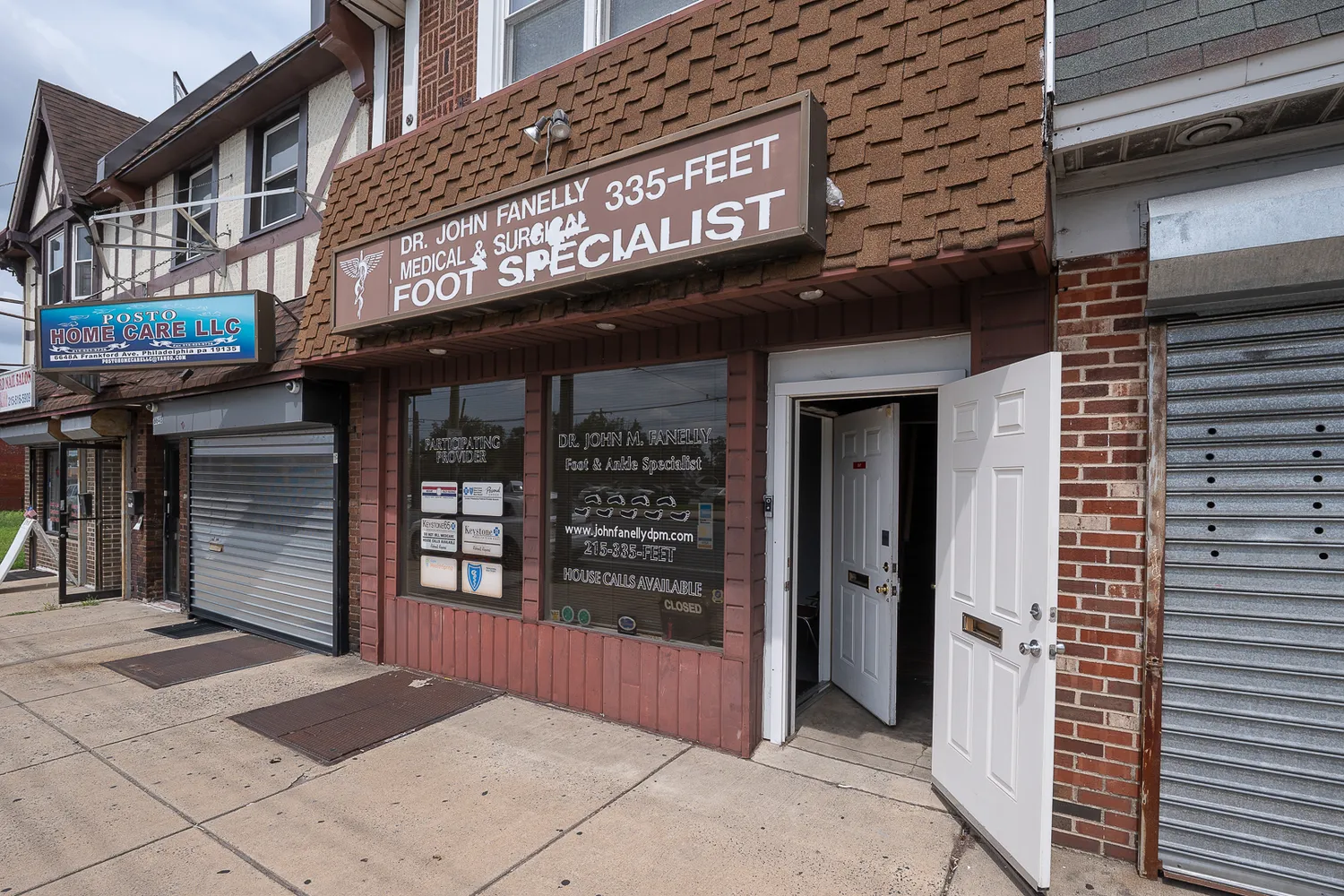a view of a brick building with a entrance