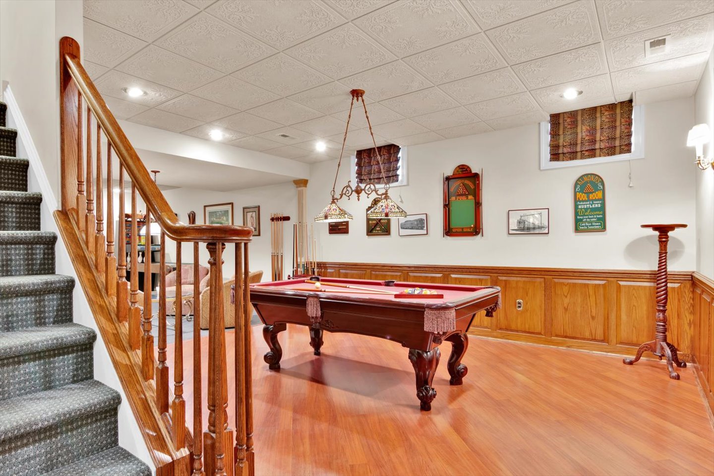 3 Pembroke Drive Voorhees, NJ 08043 - Photo 74 of 112 a room with furniture pool table gym equipment wooden floor and windows