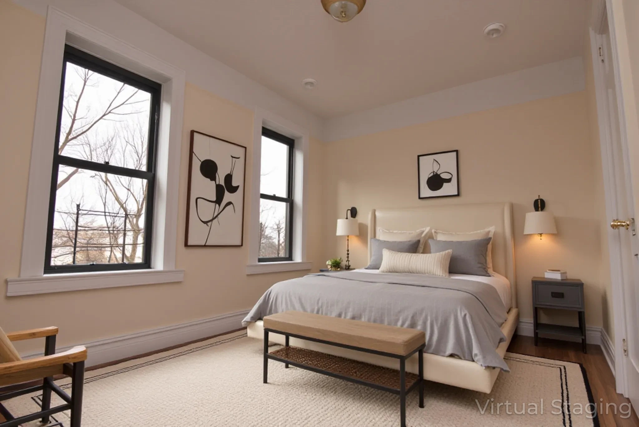20 Laurel Hill Terrace, Unit 6A Manhattan, NY 10033 - Photo 5 of 11 a bedroom with a bed lamp and a window