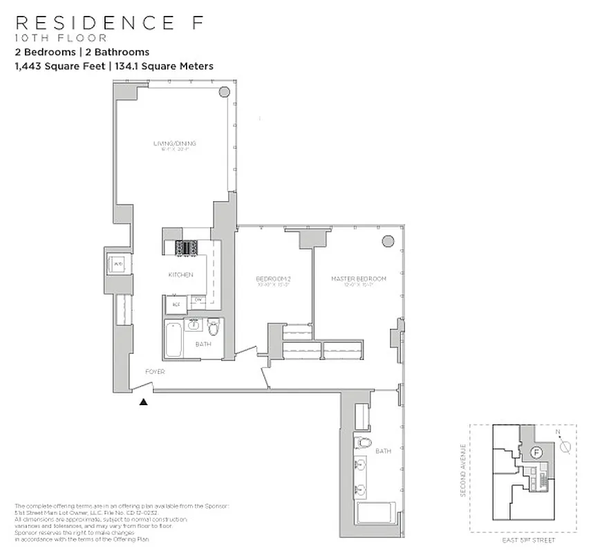 305 East 51st Street, Unit 14F Manhattan, NY 10022 - Photo 19 of 19 a picture of a floor plan