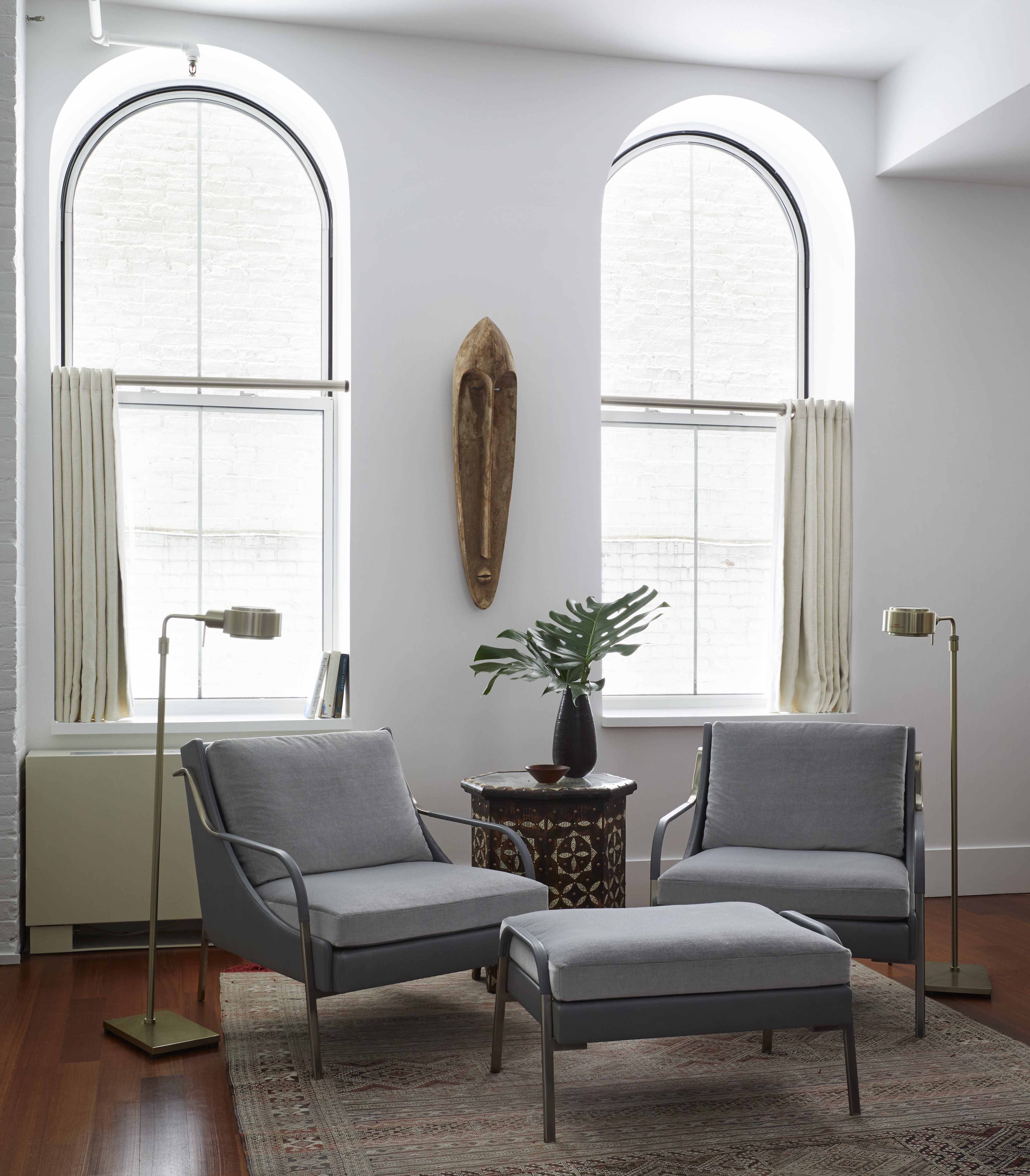 44 Laight Street, Unit 2A Manhattan, NY 10013 - Photo 14 of 28 a living room with furniture a window and a potted plant