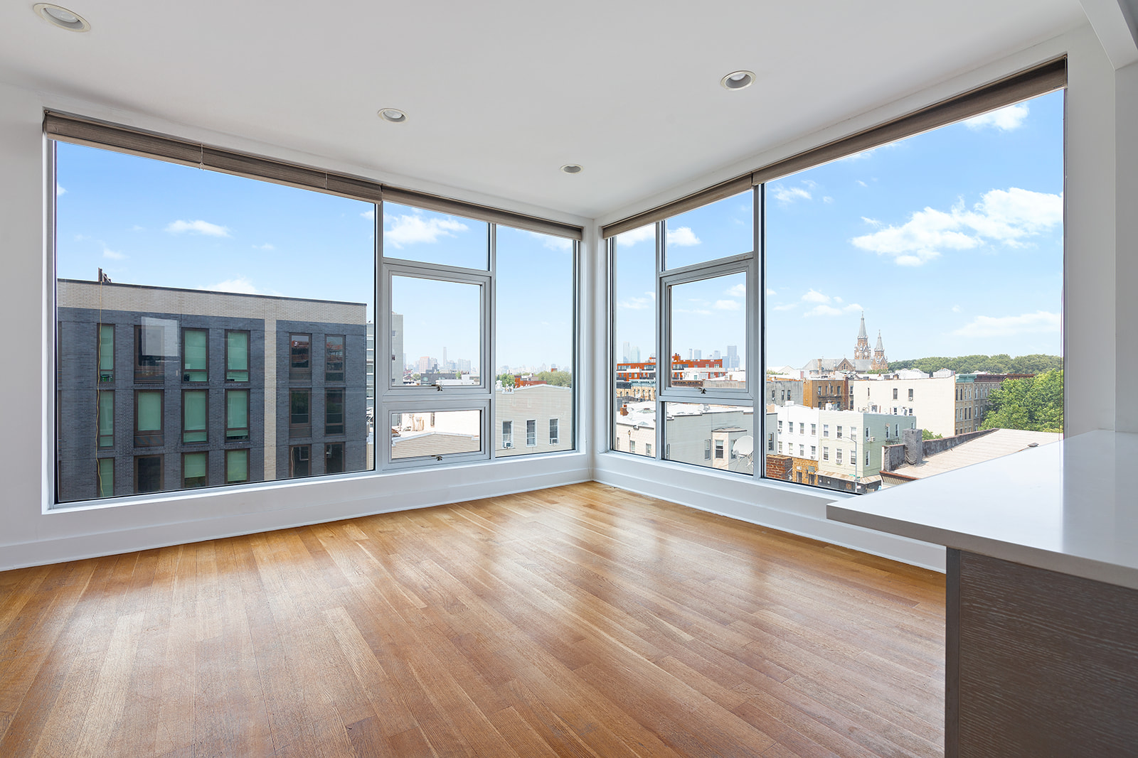 128 Newton Street, Unit 5A Brooklyn, NY 11222 - Photo 1 of 9 a view of an empty room with wooden floor and a window