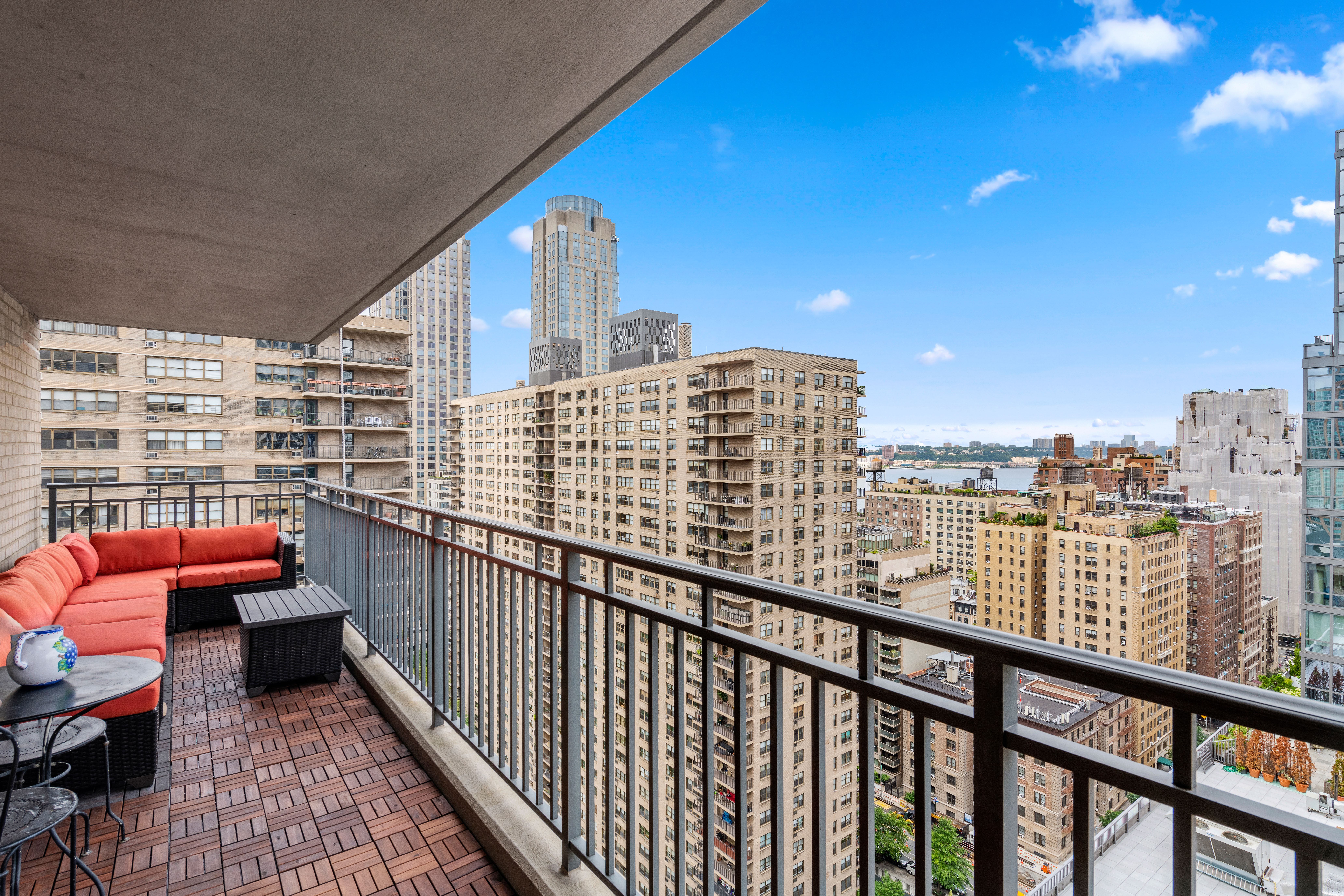 a view of city from balcony