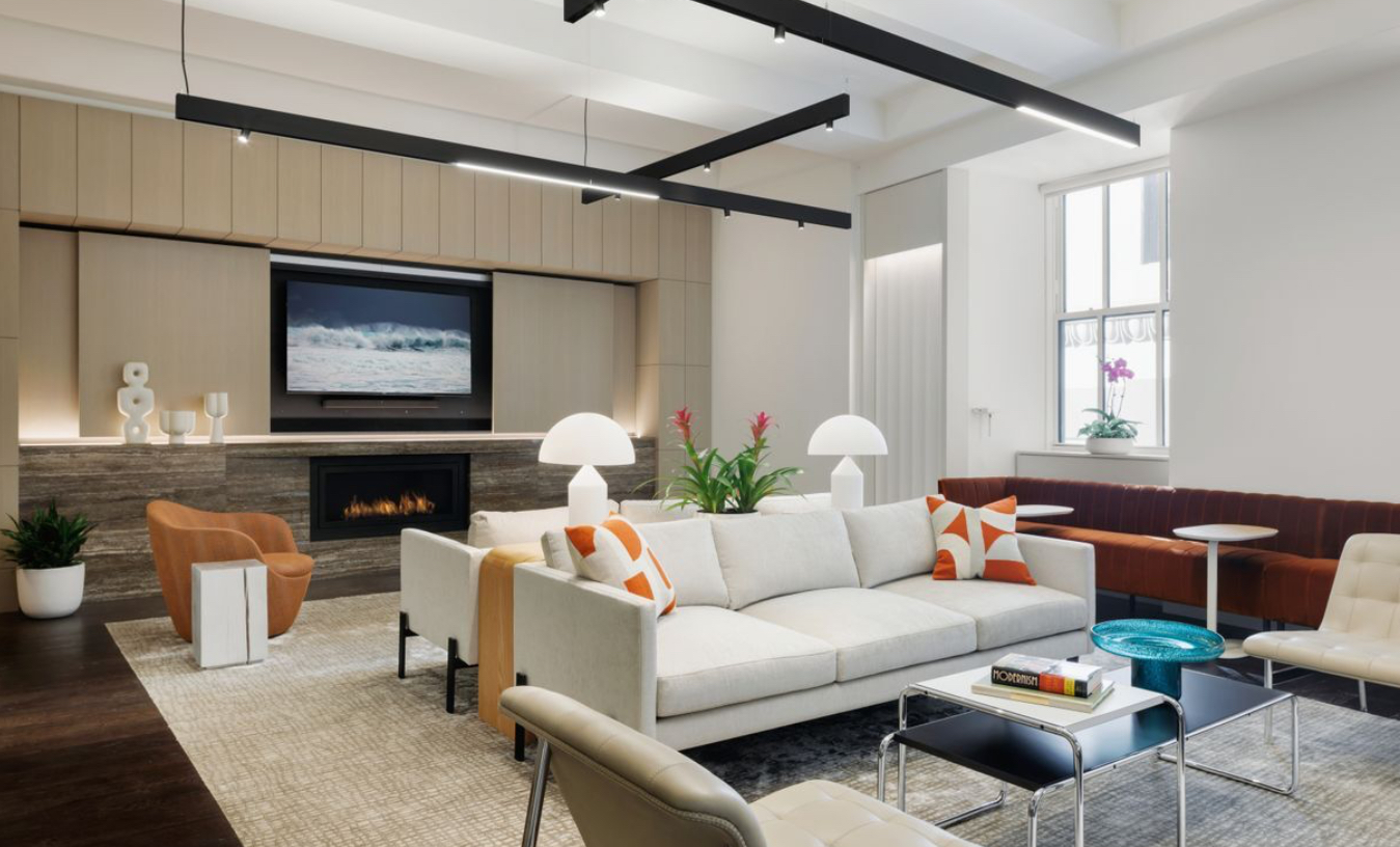 1 Wall Street, Unit 2512 Manhattan, NY 10005 - Photo 21 of 31 a living room with furniture and wooden floor