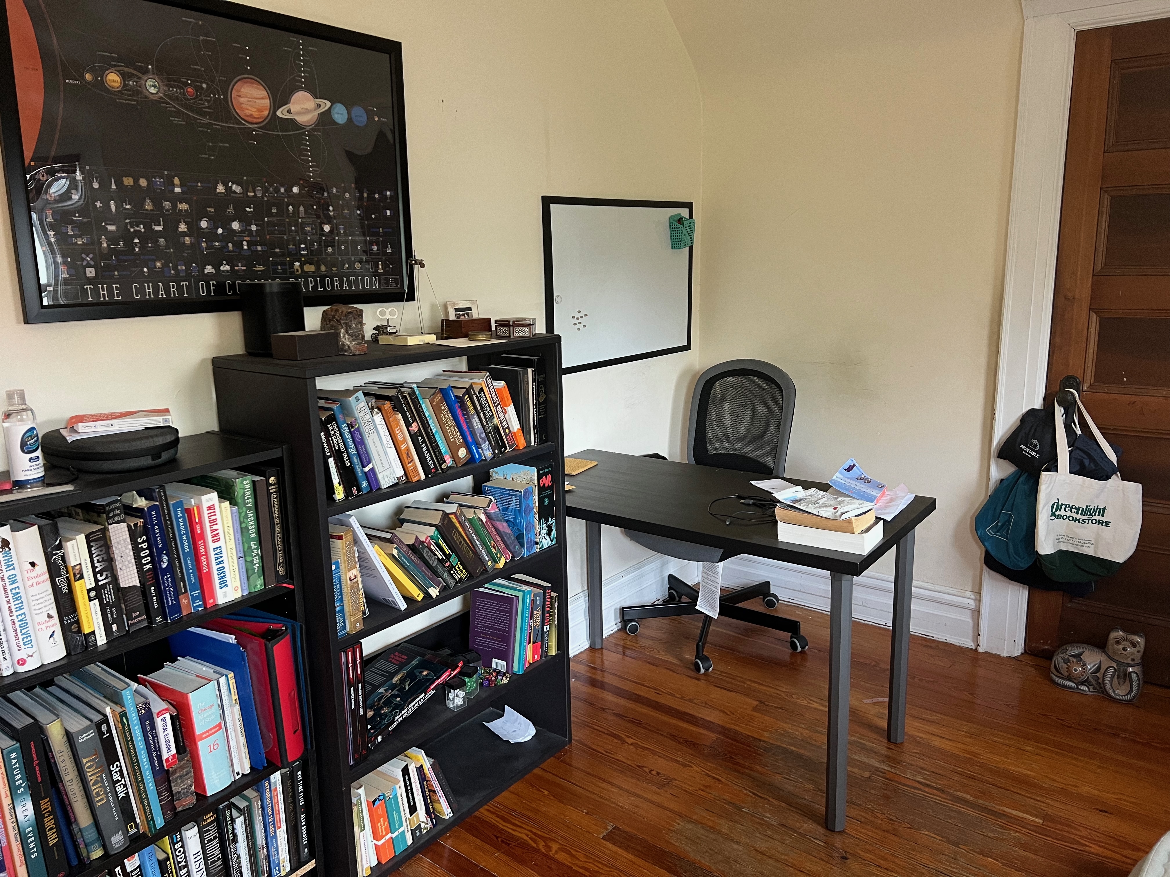 630 East 24th Street Brooklyn, NY 11210 - Photo 11 of 28 a view of a workspace with furniture and book shelf