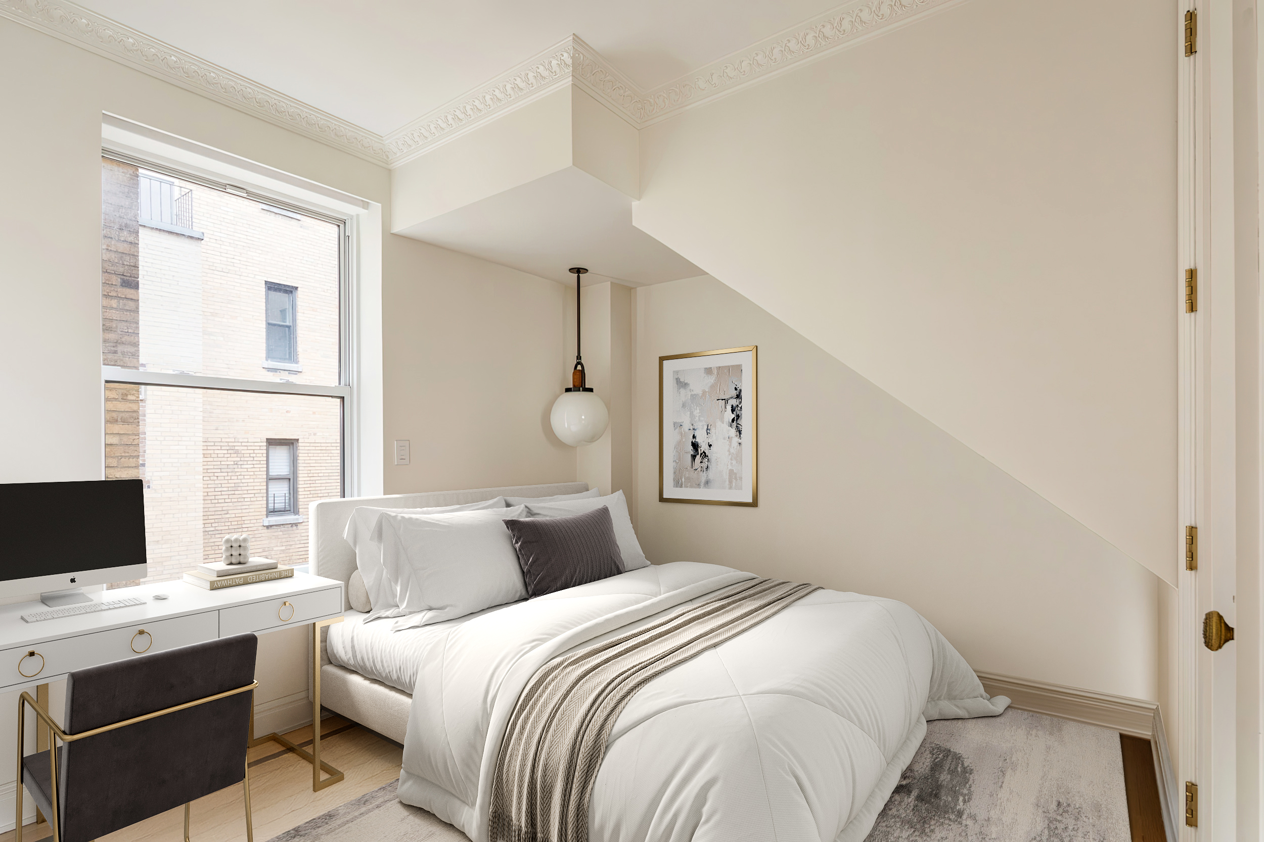 309 West 86th Street, Unit PH Manhattan, NY 10024 - Photo 12 of 16 a bedroom with a bed and a window
