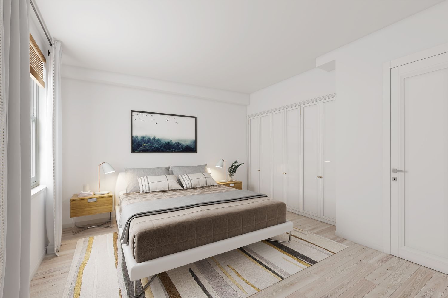 2560 Frederick Douglass Boulevard, Unit D Manhattan, NY 10030 - Photo 7 of 12 a bedroom with a bed and a painting on the wall