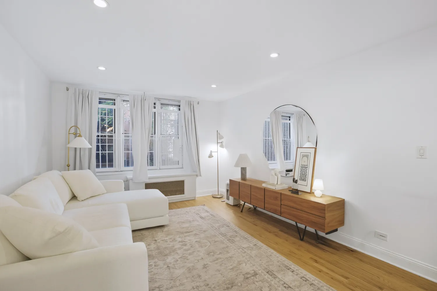 a living room with furniture and a couch