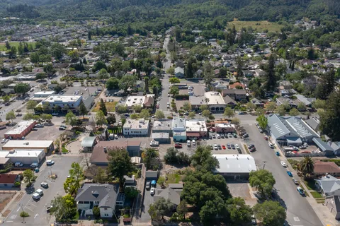an aerial view of a city