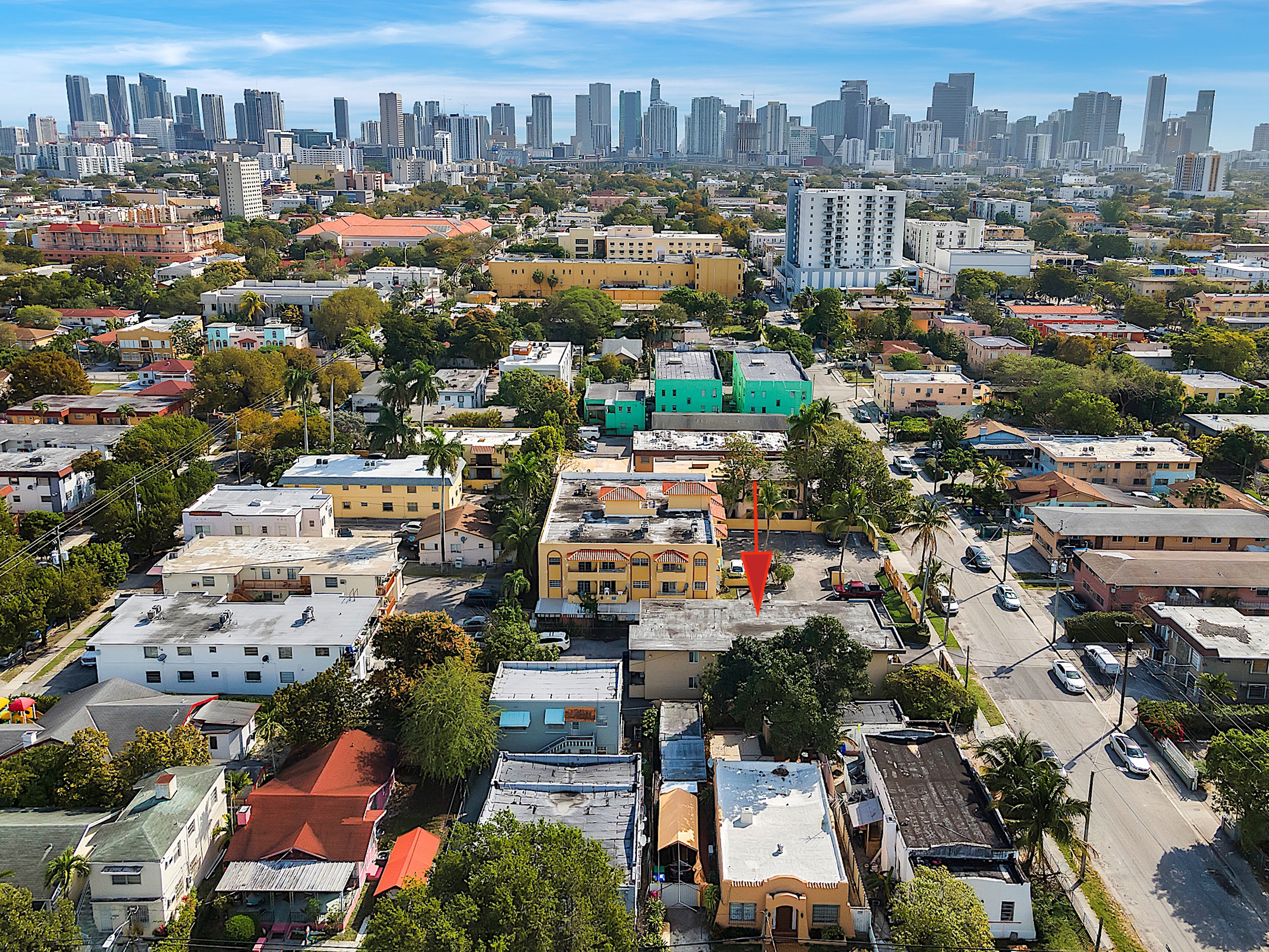 an aerial view of a city