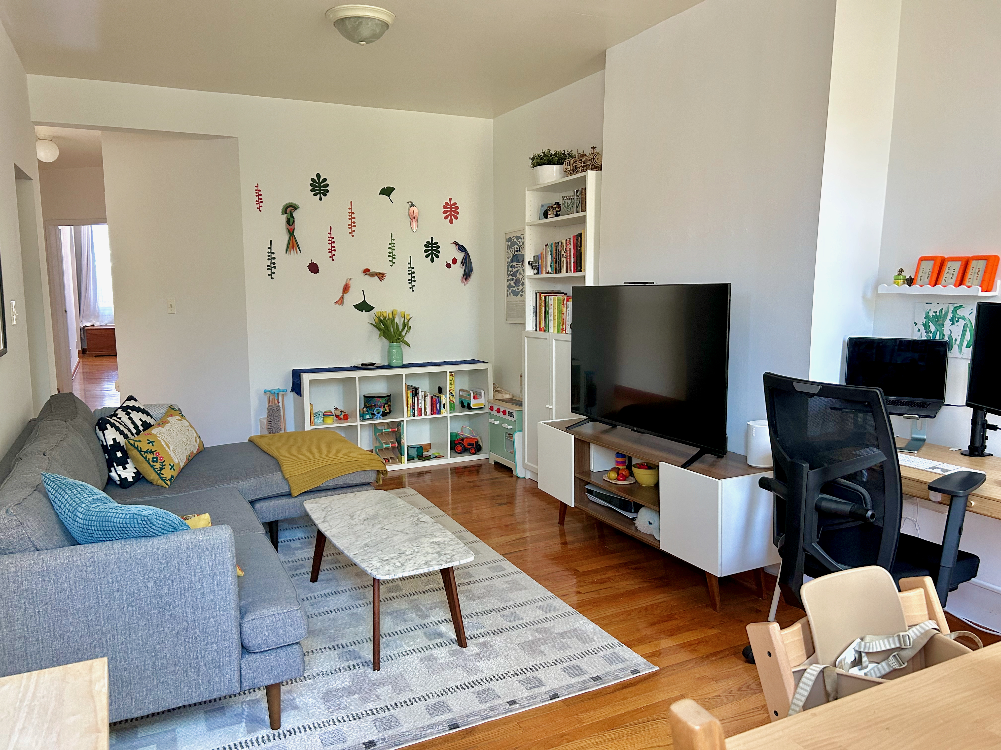 250 19th Street, Unit 2 Brooklyn, NY 11215 - Photo 4 of 18 a living room with furniture and a flat screen tv