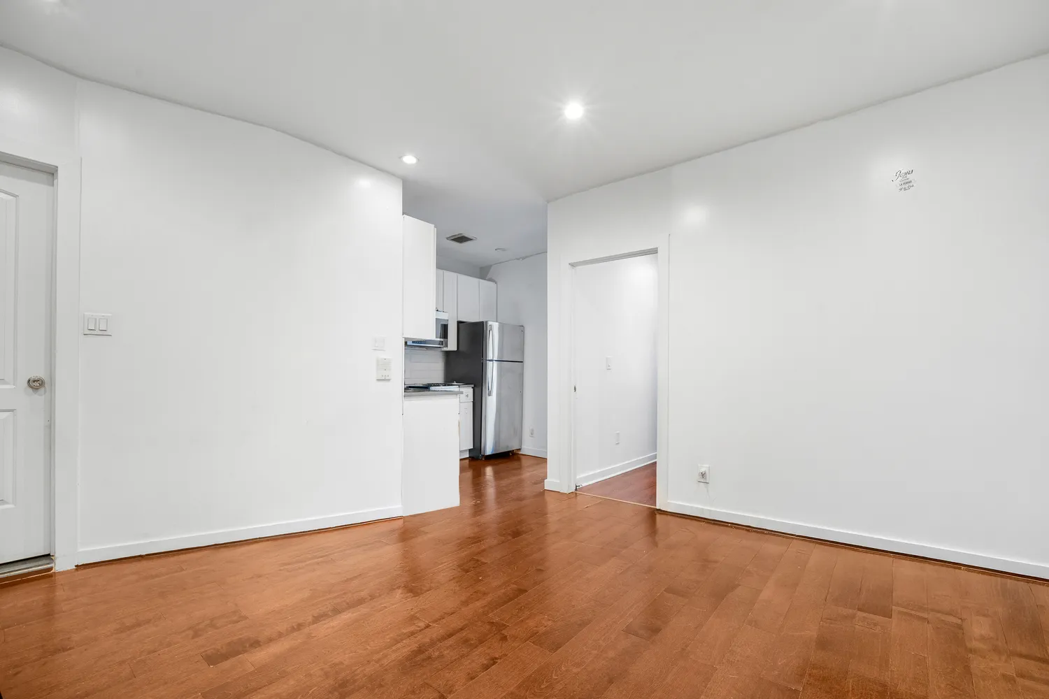 an empty room with an entryway