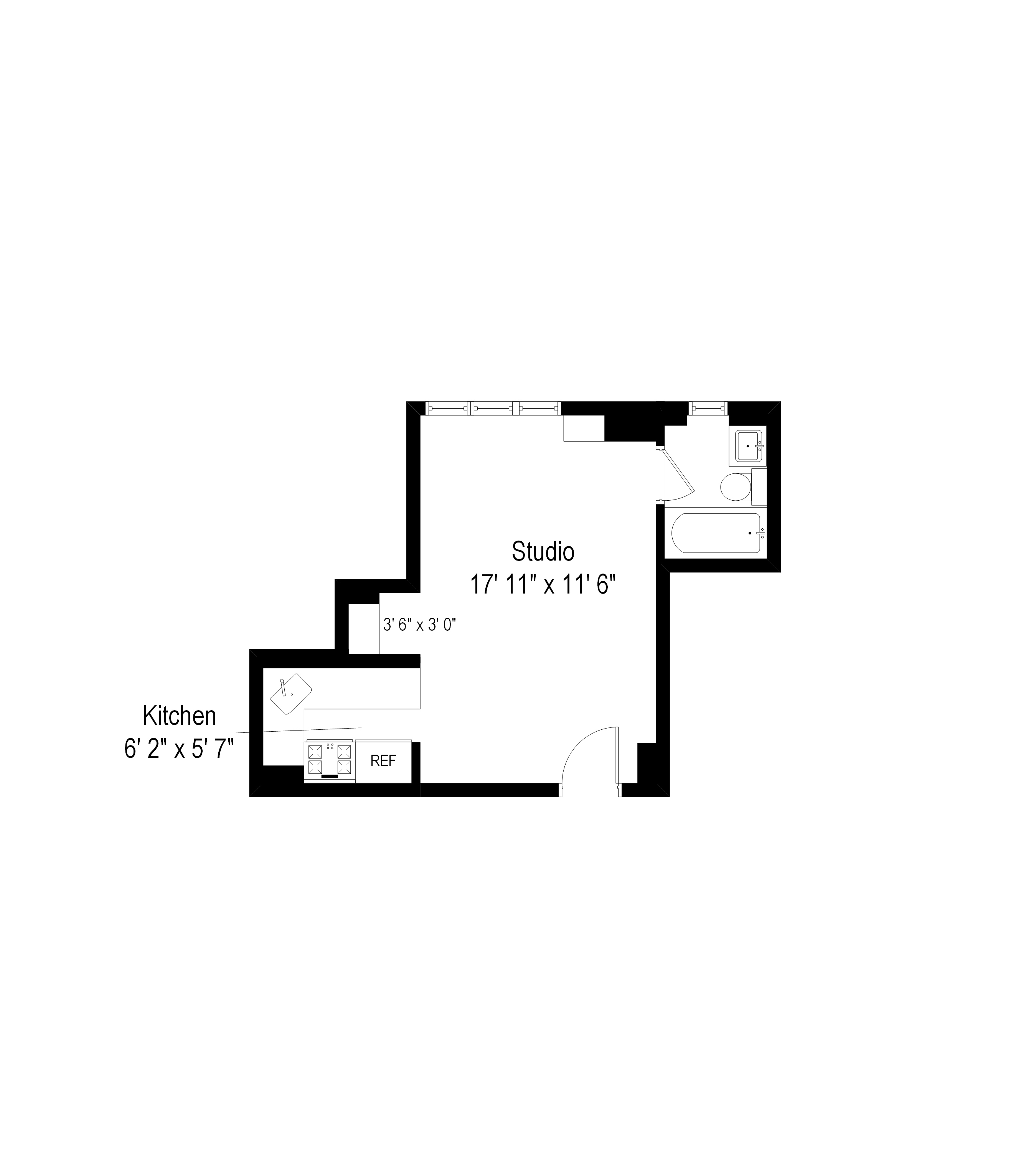 225 Central Park West, Unit 619 Manhattan, NY 10024 - Photo 6 of 6 a picture of floor plan