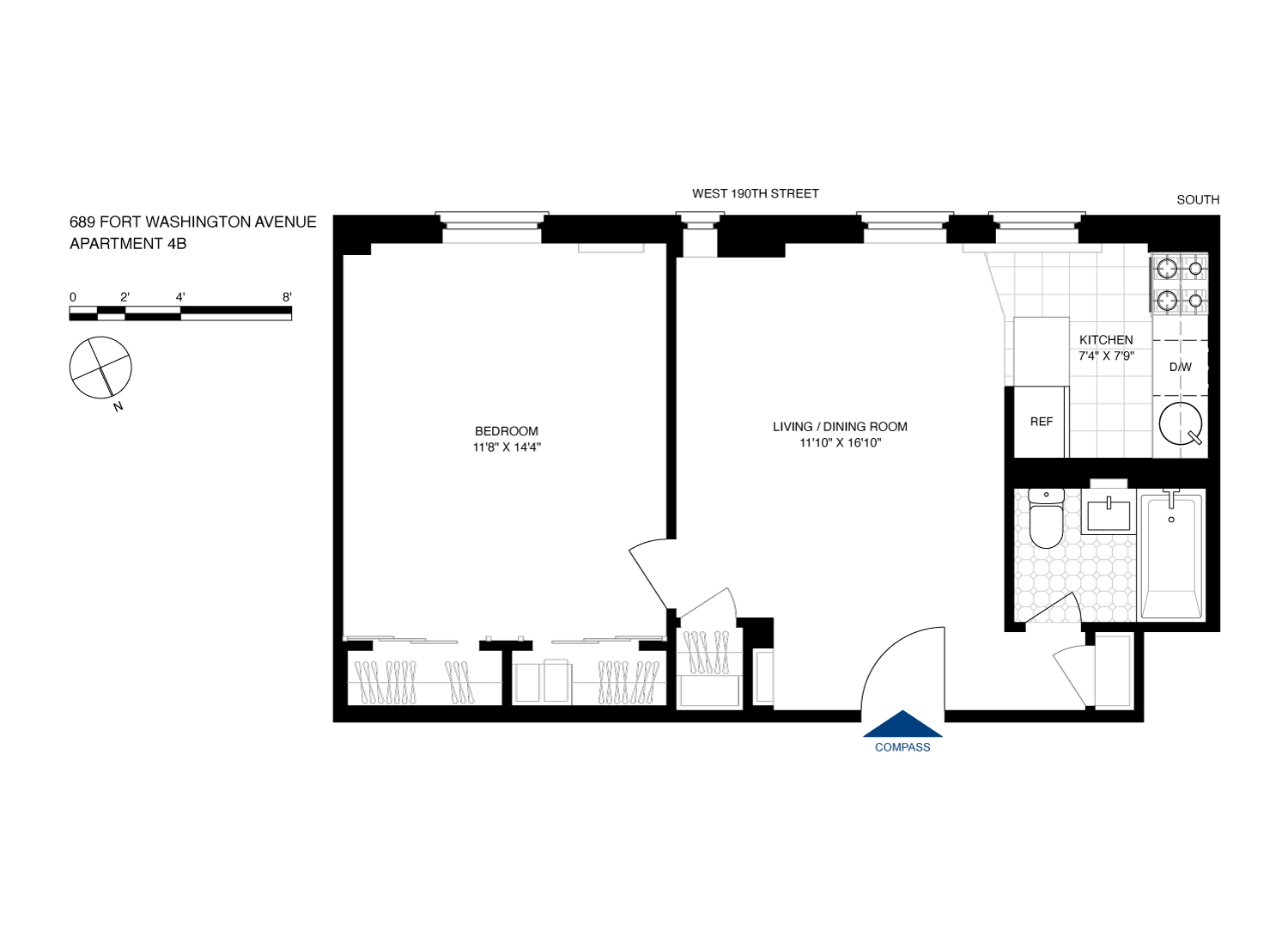 689 Fort Washington Avenue, Unit 4B Manhattan, NY 10040 - Photo 13 of 13 a picture of a bathroom with mirror