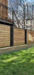 a view of wooden fence