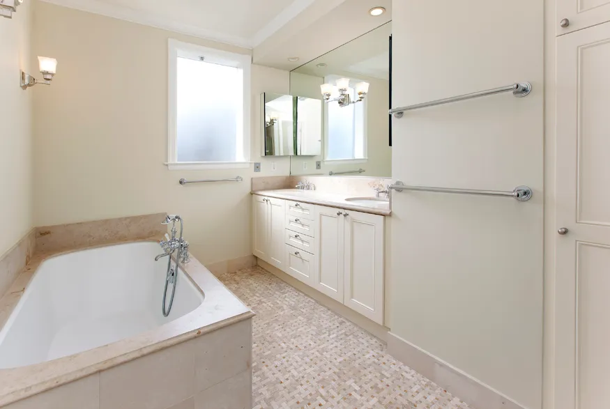 a bathroom with a sink and a bathtub