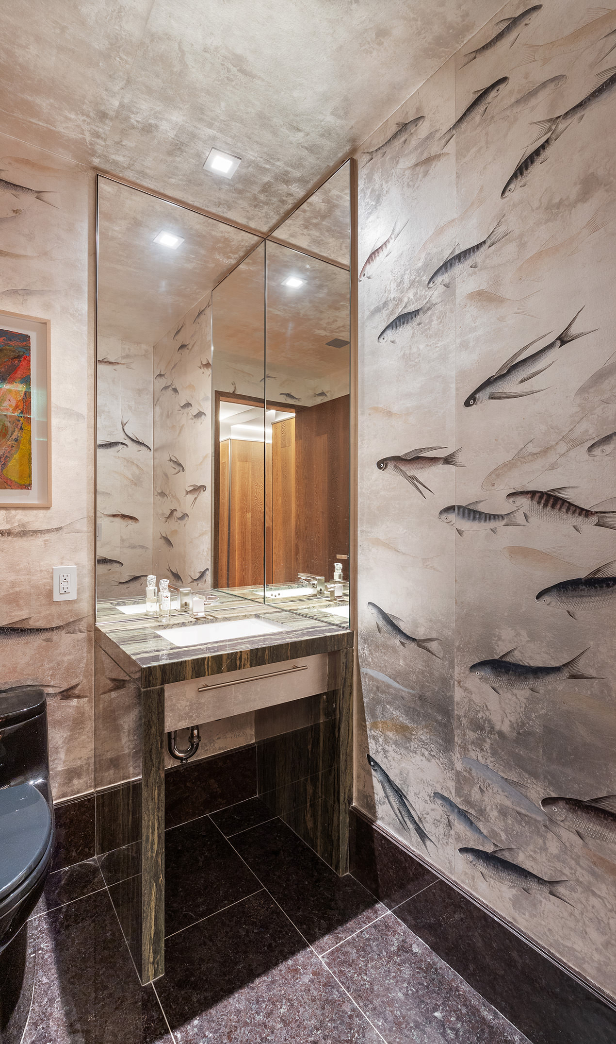 400 West 12th Street, Unit 12C Manhattan, NY 10014 - Photo 20 of 24 a bathroom with a sink and a mirror