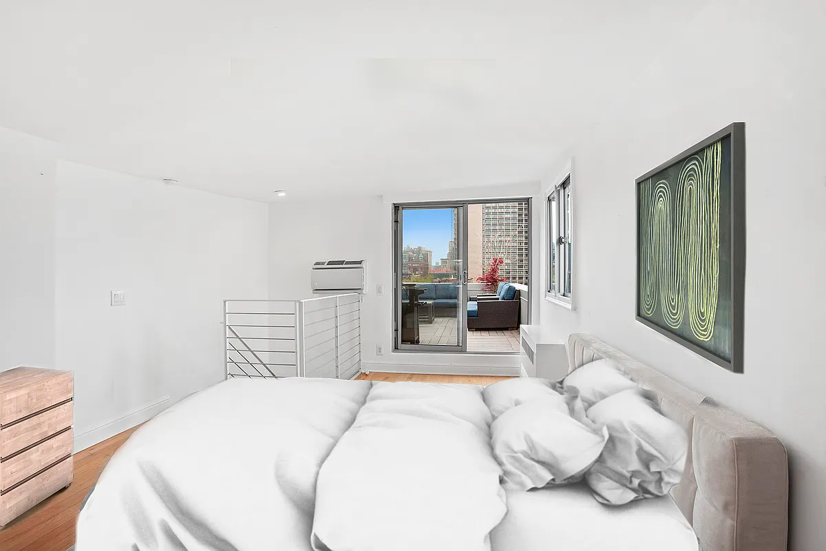 184 Thompson Street, Unit 6D Manhattan, NY 10012 - Photo 4 of 7 a living room with furniture and a large window