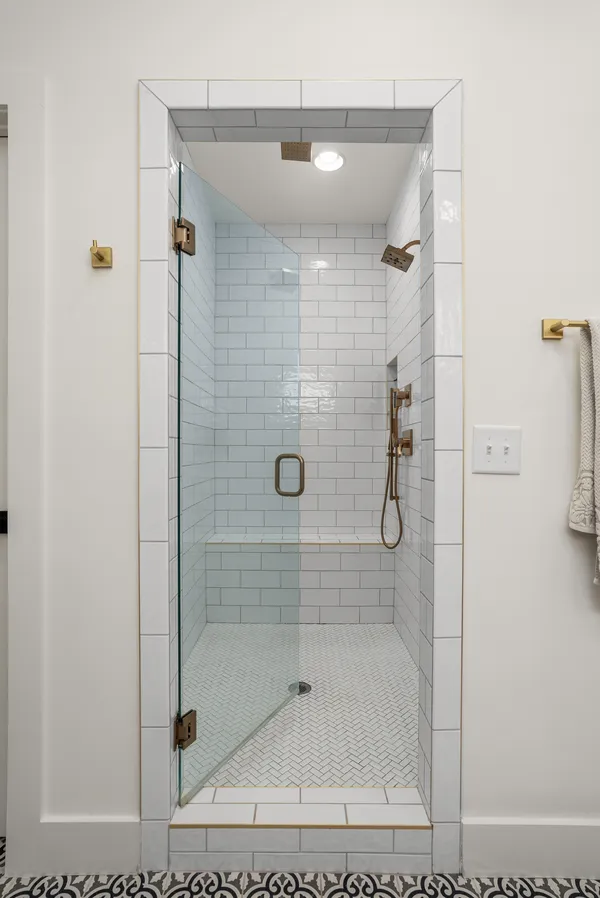 a bathroom with a shower