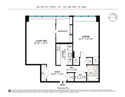 $965,000 | 166 East 61st Street, Unit 15G | Lenox Hill