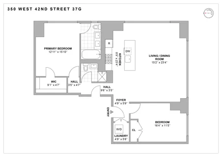 $1,995,000 | 350 West 42nd Street, Unit 37G | Hell's Kitchen
