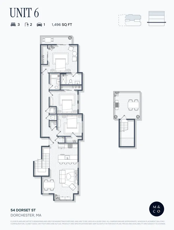 $989,000 | 54 Dorset Street, Unit 6, Boston, MA 02125