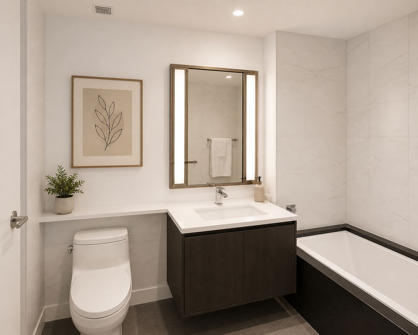 50 Riverside Boulevard, Unit 3T Manhattan, NY 10069 - Photo 6 of 14 a bathroom with a toilet sink and mirror