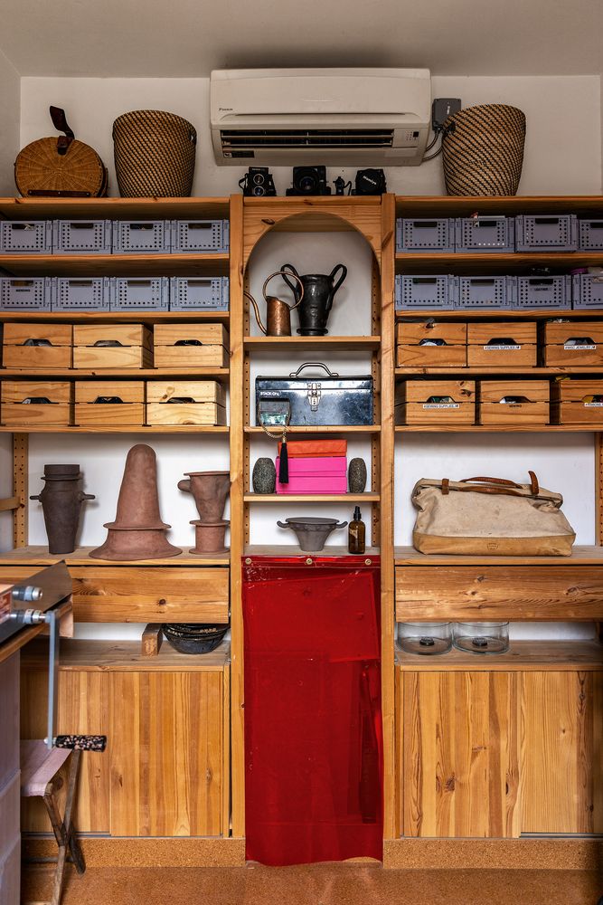 a close view of water heater and stove