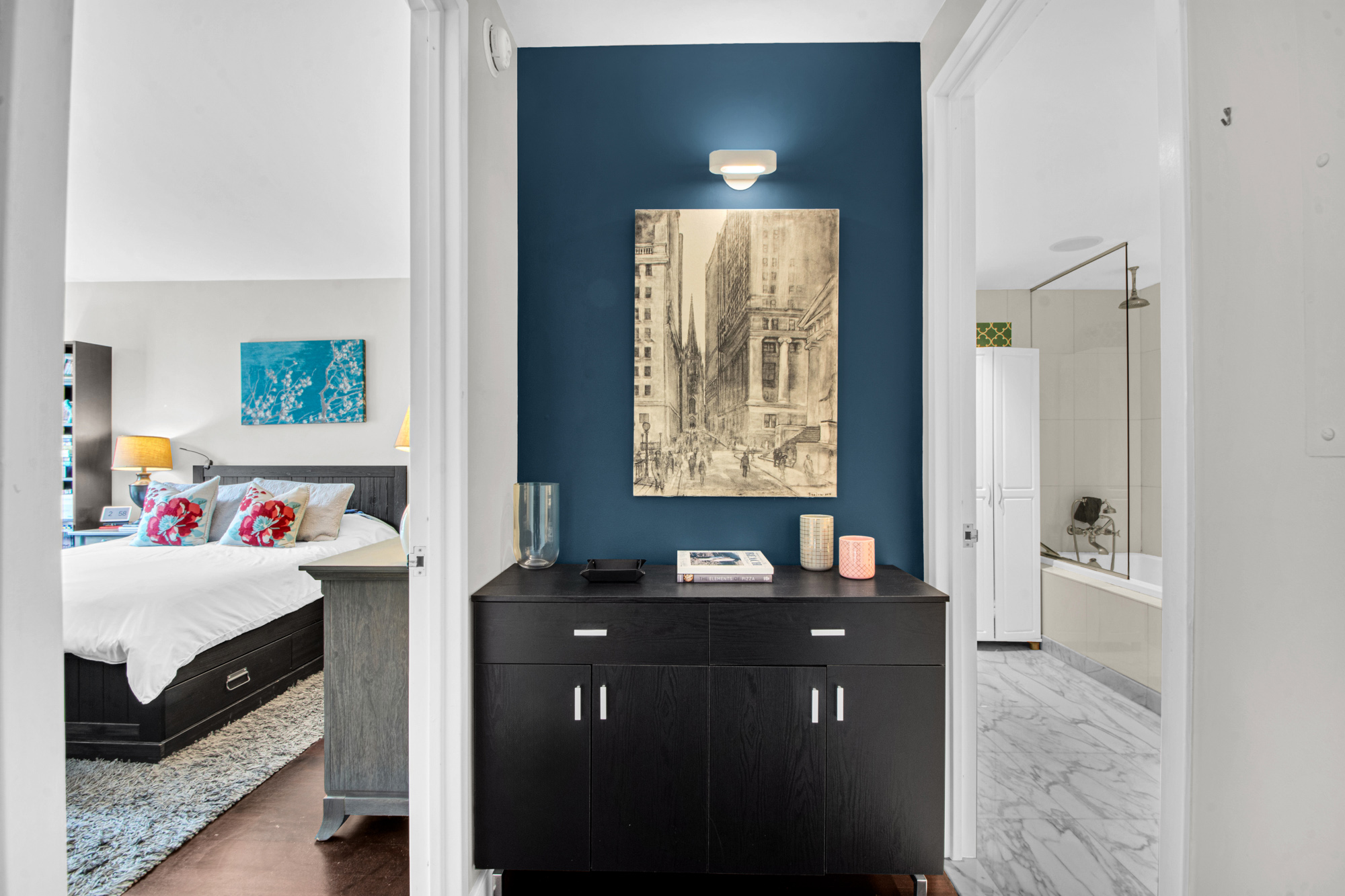 333 Rector Place, Unit 408 Manhattan, NY 10280 - Photo 5 of 12 a bedroom with a bed and a window