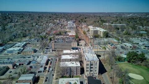 an aerial view of multiple house