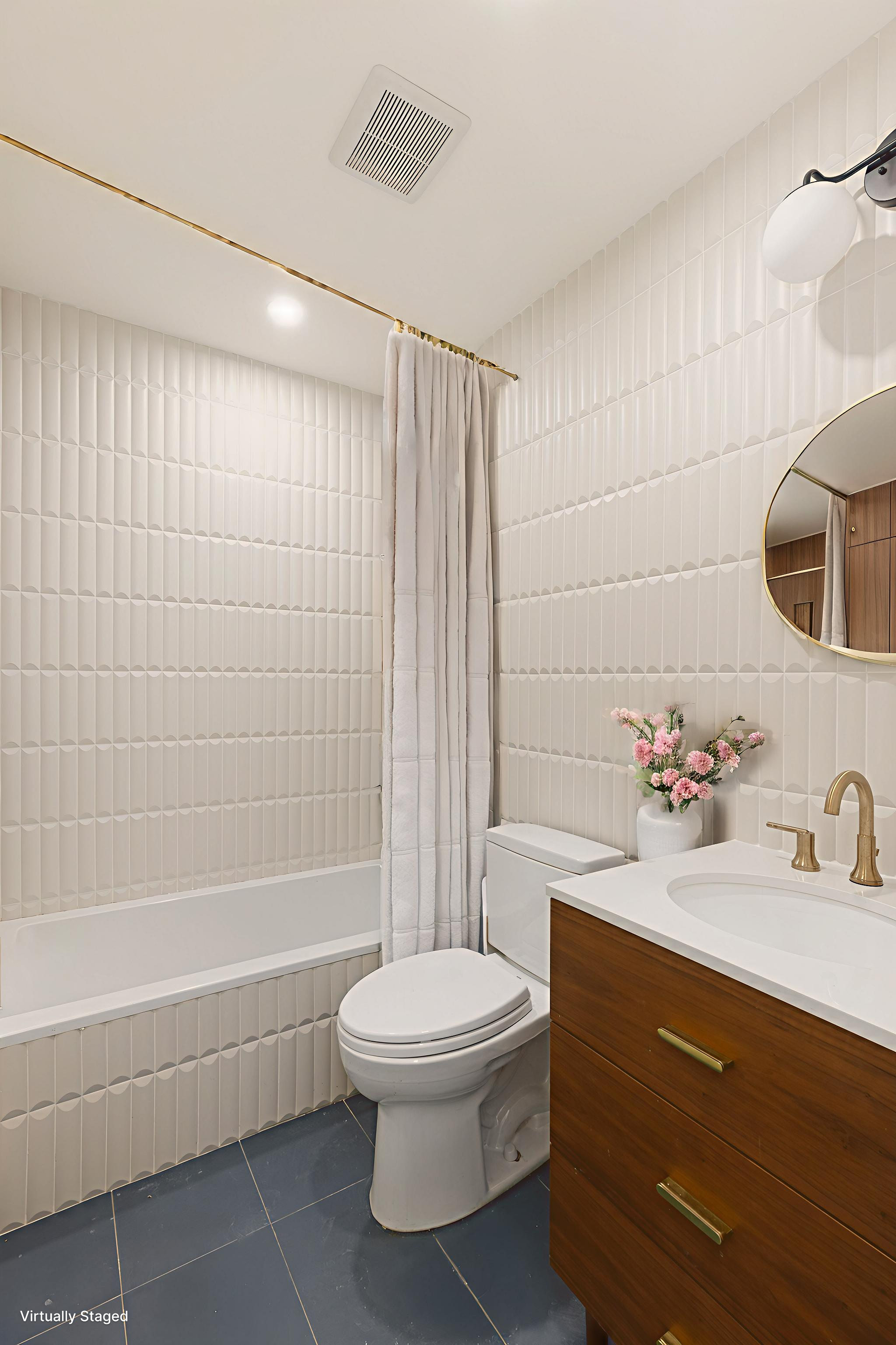 15 Verona Place, Unit GARDEN Brooklyn, NY 11216 - Photo 7 of 14 a bathroom with a toilet a sink and bathtub