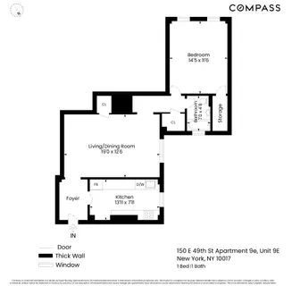 $650,000 | 150 East 49th Street, Unit 9E | Midtown East