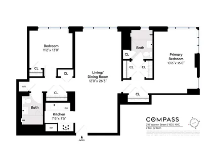 $2,050,000 | 210 Warren Street, Unit 10G | Battery Park City