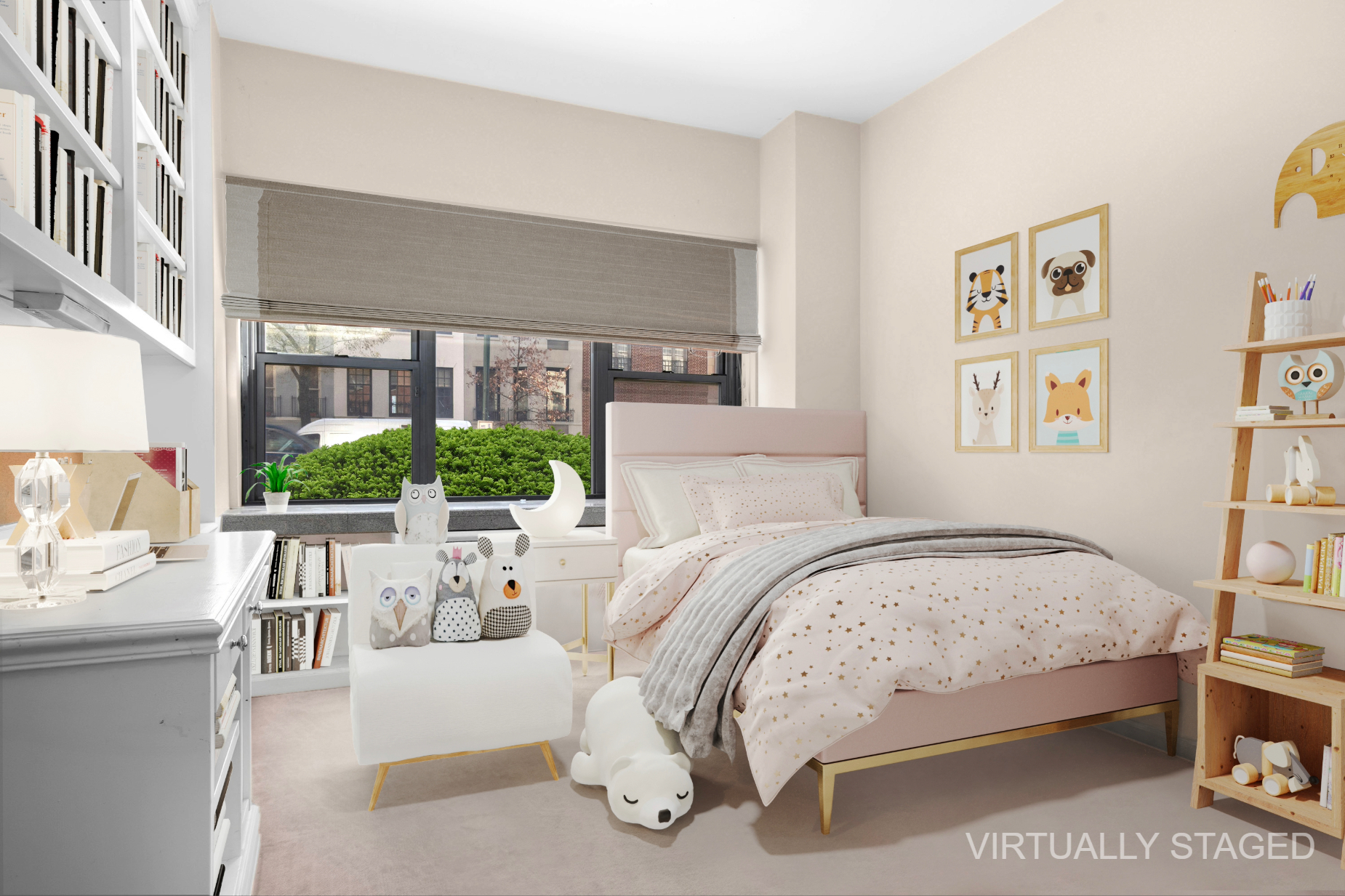 16 Sutton Place, Unit 1A/1B Manhattan, NY 10022 - Photo 18 of 25 a bedroom with a bed and a table