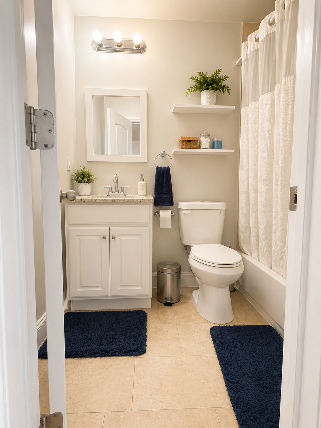 673 Metropolitan Avenue, Unit 2 Brooklyn, NY 11211 - Photo 9 of 12 a bathroom with a toilet a sink and a mirror