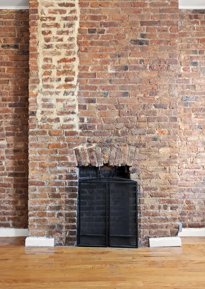 a view of a wooden door